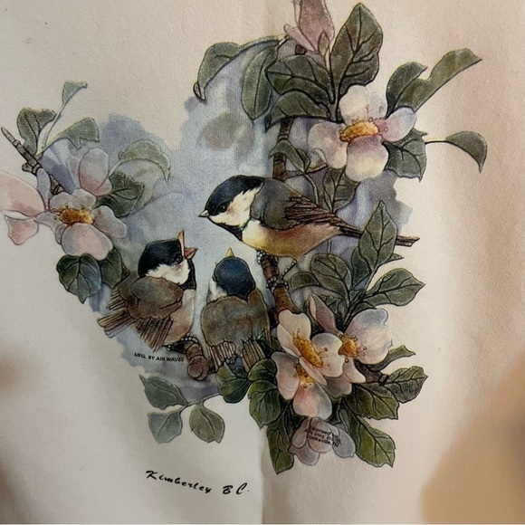 🎀 MFG Air Waves Vintage Off White Bird Graphic Sweatshirt, Size L - Picture 3 of 7